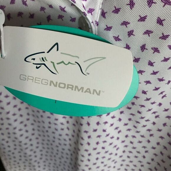 Greg Norman golf shirt sleeveless SZ Small top white umbrellas New with tags - Picture 3 of 5
